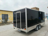 Customized Factory Price Mobile Street Food Truck Fully Equipment Food Trailer Square Hamburgers Pizza Bbq Fast Food Trailer For
