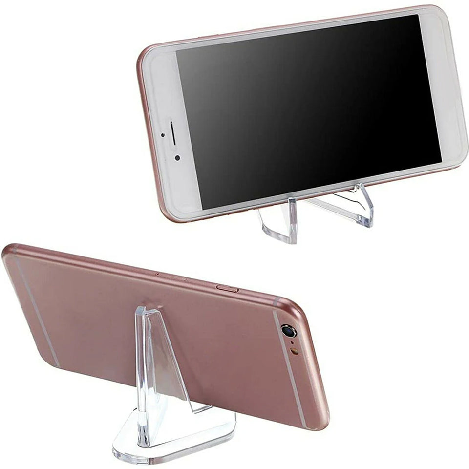 10PCS Acrylic Display Holder Transparent Triangle Commemorative Coin Photo Card Holder Display Rack Phone Stand Home Decor