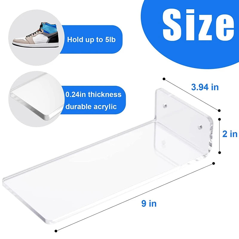 Floating Shoe Display,Shelves Wall Mount Levitating Shoe Display Stand For Sneaker Collection Or Shoes Box