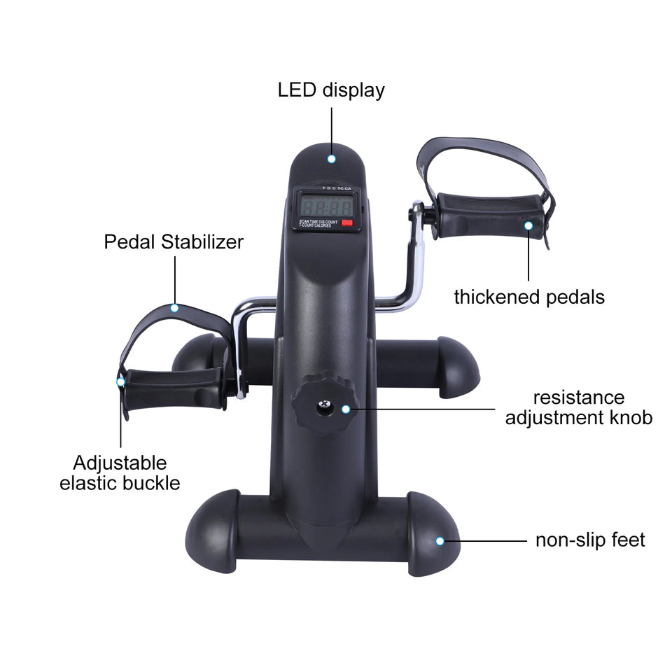 Stepper Exercise Bike LCD Screen Portable Multi-Function Foot Pedal Exerciser Peddler for Leg Arm and Knee Trainer Home Office