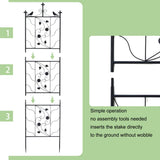 71 inch Garden Trellis Decorative Outdoor Tall Metal Fence Black Lattice Panel Yard Corner Décor for Climbing Plant Flower