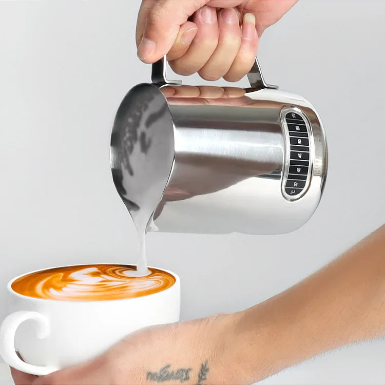 350/600ml Stainless Steel Coffee Latte Cup With Temperature Display Milk Foam Pitcher Espresso Pot Milk Sparkling Cream Cup