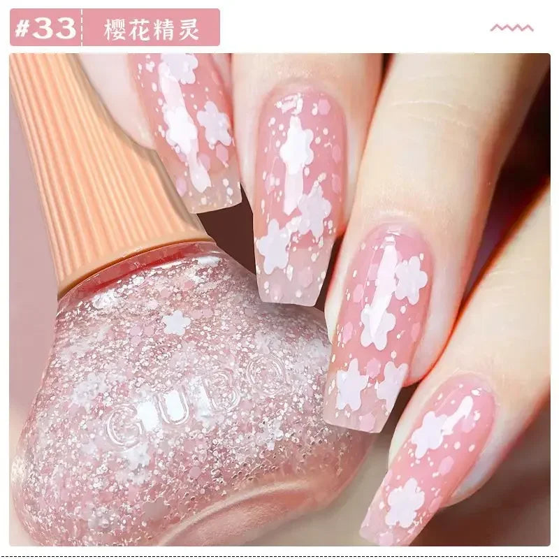 New Oily Gel Nail Polish Glitter Sparking Autumn Winter Milk Coffee Color Varnish No Bake Quick Dry Nail Art Salon Nail Polish