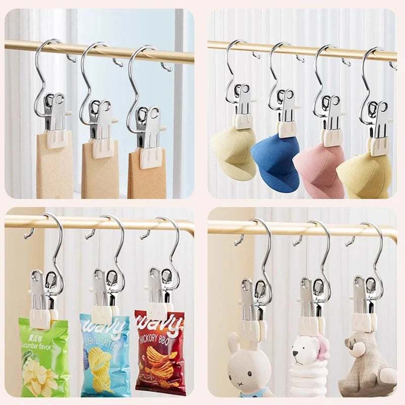Hangers Clips Stainless Steel Laundry Hooks Hanging Clothes Pins Clip Hangers Boot Shoes Clothes Pins