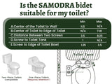 Samodra Toilet Bidet Shower Ultra-thin Bidet Toilet Seat Attachment Non-electric Bidet sprayer Dual Nozzles Frontal & Rear Wash