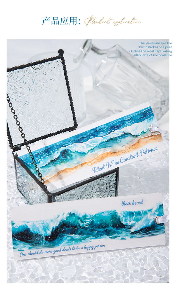 Mr. Paper, 200cm/roll, Wave Themed Material Tape, Decorative Collage Scrapbook, Photo Frame, Phone Case, Notebook, Water Cup