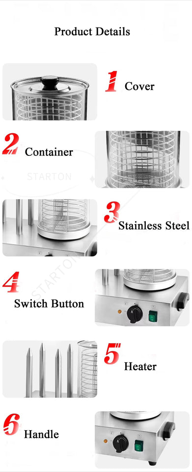 Popular Stainless Steel Electric Commercial Food Hog Dog Steamer Machine of Catering Equipment