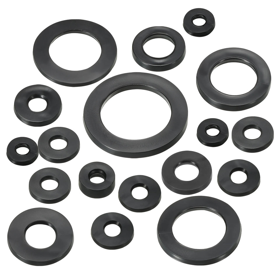 16-120Pcs Black Rubber Flat Washer M5 M6 M10 M15 M20 M25 M32 Sealing Spacer Gasket Ring for Faucet Pipe Water Hose Fastener Bolt