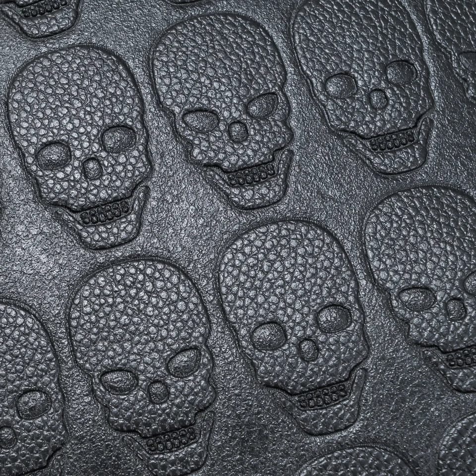 Jierotyx Goth Skull Embossed Backpack for Women Halloween Studded Decor Daypack Punk Style PU Leather Bag Fashion Rivet Travel