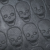 Jierotyx Goth Skull Embossed Backpack for Women Halloween Studded Decor Daypack Punk Style PU Leather Bag Fashion Rivet Travel