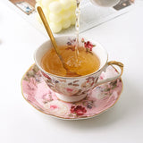 English Camellia Coffee cup & Saucer Set, Light luxury Home afternoon Tea cup and plate, Girls' gift, High appearance level cups