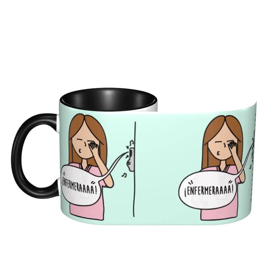 Pink Doctor Nurse Coffee Mugs DIY Customized Enfermera En Apuros Ceramic Milk Tea Mug Cup