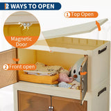 3/4/5-Tier Foldable Storage Cabinet with Lids & Wheels, Stackable Plastic Organizer for Closet, Bedroom, Office & Kitchen