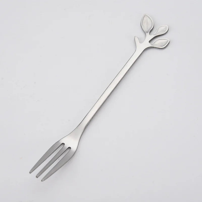 6Pcs Stainless Steel Tea Forks Gold Silver Cake Fork Snack Salad Coffee Fruit Fork Mirror Cutlery Tableware Set Kitchen Utensils