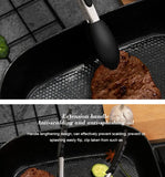 1 Pc Black Silicone Food Tongs, Stainless Steel Food Tongs Outdoor BBQ Clamps For Camping Kitchen Tongs For Baking Steak