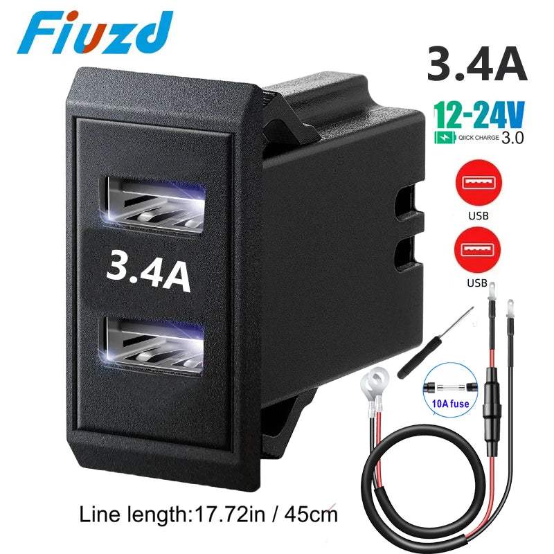 Quick Charge 3.0 USB Socket Outlets usb 12v automotiva car usb charger fast charge QC3.0 Car Socket Adapter for RV Boat