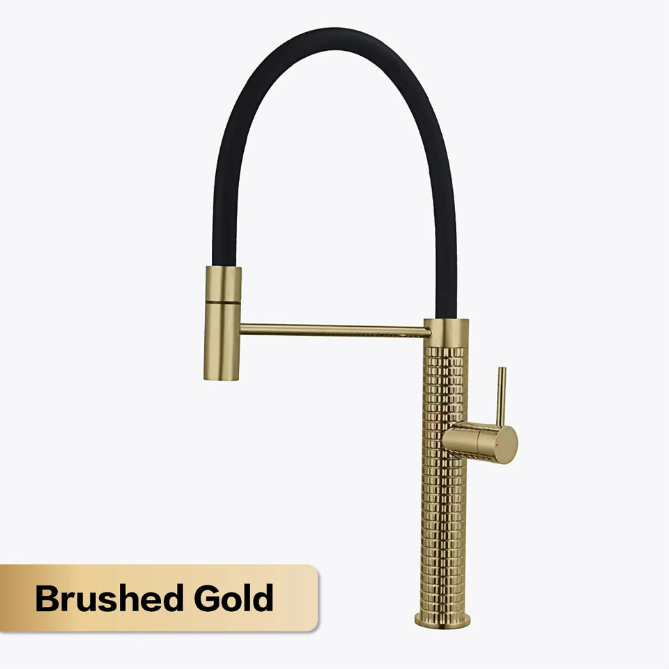 AITANA gun gray luxury brass kitchen faucet single handle cold and hot dual control modern design simple black sink faucet