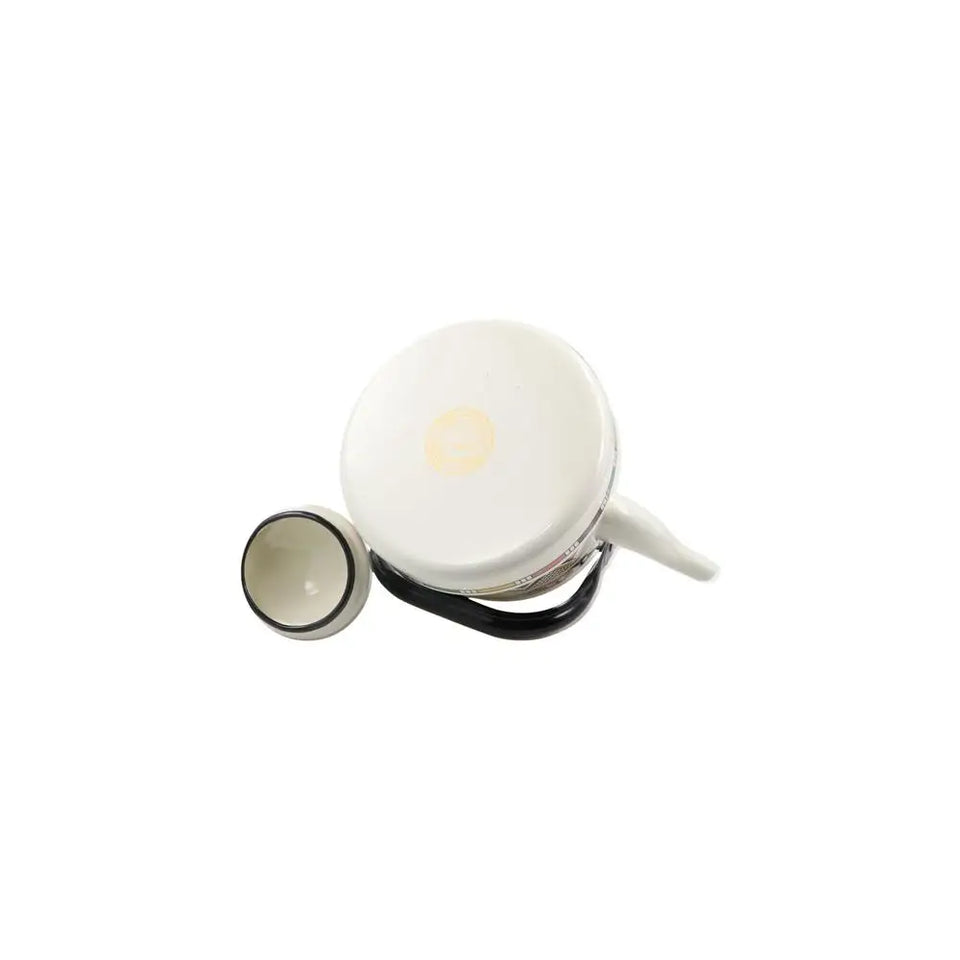 Classic Design Enamel Enamel Tea Kettle European Style Handmade Tea Pot Unbreakable No Whistling Water Kettle Restaurant