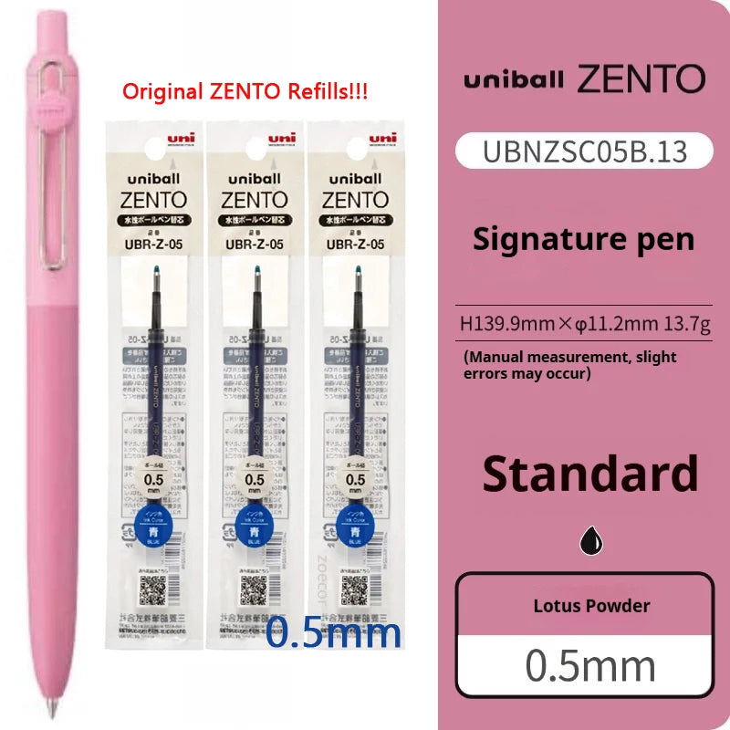 Uni-ball ZENTO Click Gel Pen,0.38/0.5/0.7mm Various Colors Water-based pen With Ergonomic Grip Smooth Writing for School&Office