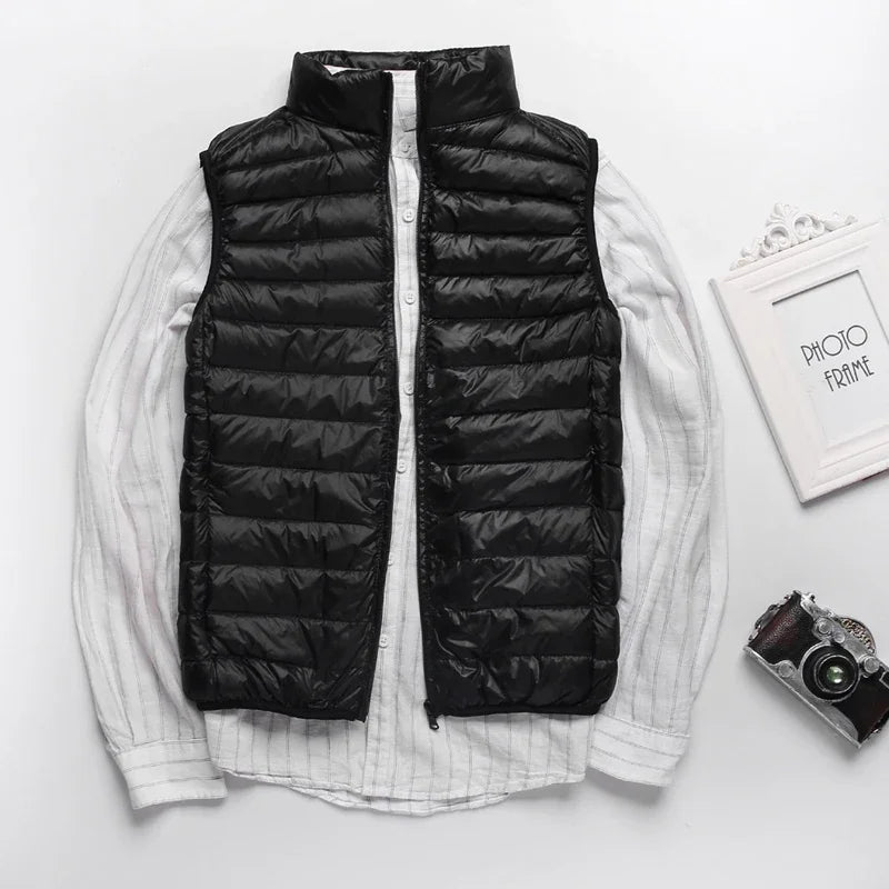 Plus Size 5xl 6xl 7xl Men's Lightweight Water-Resistant Packable Puffer Vest 2024 New Arrivals