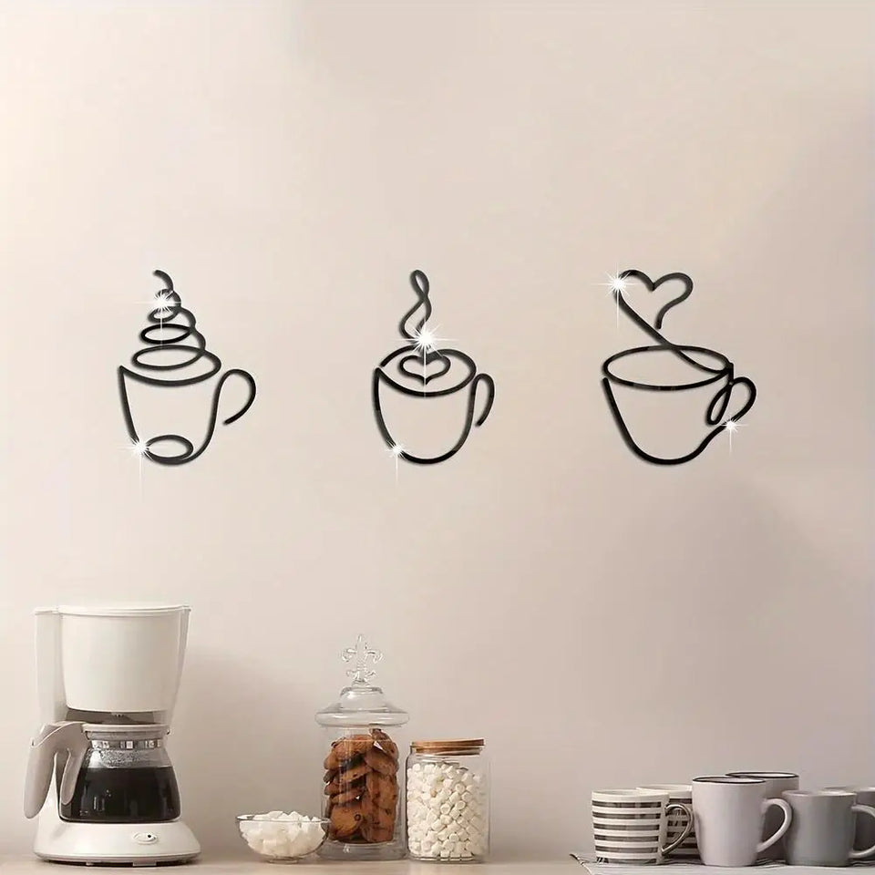 1/3pcs of Creative Coffee Wall Hangings, Coffee Shop Decorations, Interior Wall Decorations, Wall Hanging Iron Paintings