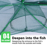 Folding lobster cage 2025 new style fishing trap fishing tool kit fish shrimp crayfish crab fishing net nylon material