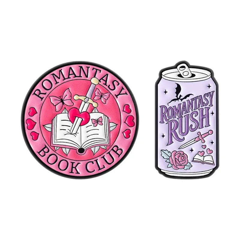 2-6pcs/set Hobby Collection Enamel Pins Reading Book Iced Coffee Knit Brooch Hiking Badges Music Korean Girls Band Jewelry