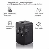 Universal Travel Adapter EU UK US AU AC Power Charger Adapter Global Conversion Plug Dual USB PD Port Travel Conversion Socket