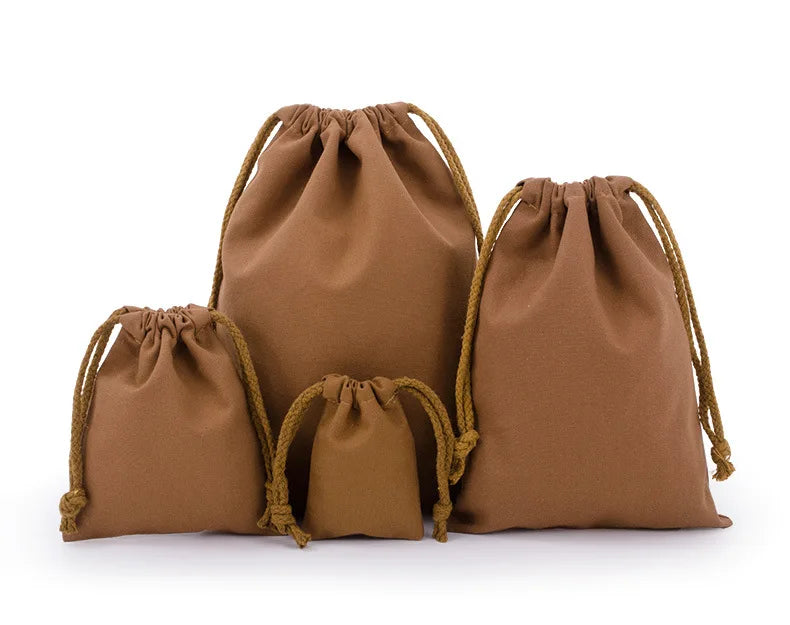 Cotton Drawstring Storage Bag White Canvas Bags for Candy Gift Package Pouch Reusable Home Sundries Organize Dustproof Sacks