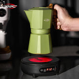 IKAPE Espresso Moka Pot and infrared ceramic hob Set,220V With Temperature Control Stovetop Espresso Machine For Coffee Lover