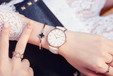 1 Set Women Leather Watches Minimalist Style 6.9mm Ultra Thin Dial Black Gift Box Adjuster Spare Strap Women's Dress Wristwatch