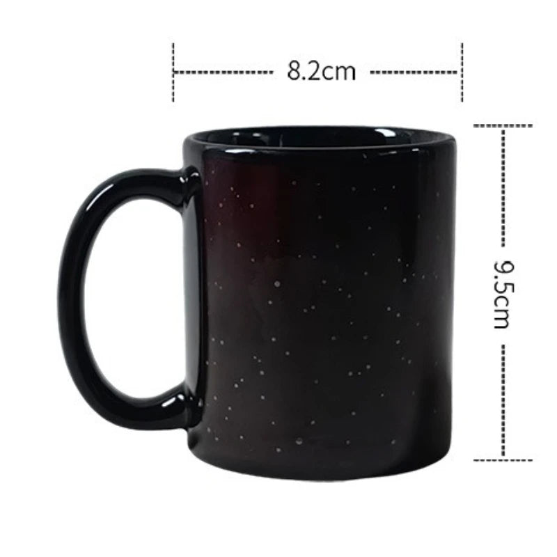 Starry Sky Temperature Sensitive Color Changing Ceramic Mug Love Confession Coffee Cup Breakfast Cups Household Drinkware