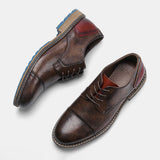 Retro Men's Derby Shoes 2024 New Men Casual shoes Fashion Men Leather Shoes