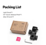 Ulanzi LA04 Univeral Light Stand Adapter with 1/4" Cold Shoe Mount for Phone Stand DSLR Camera LED Light 180° Tilt for Lighting