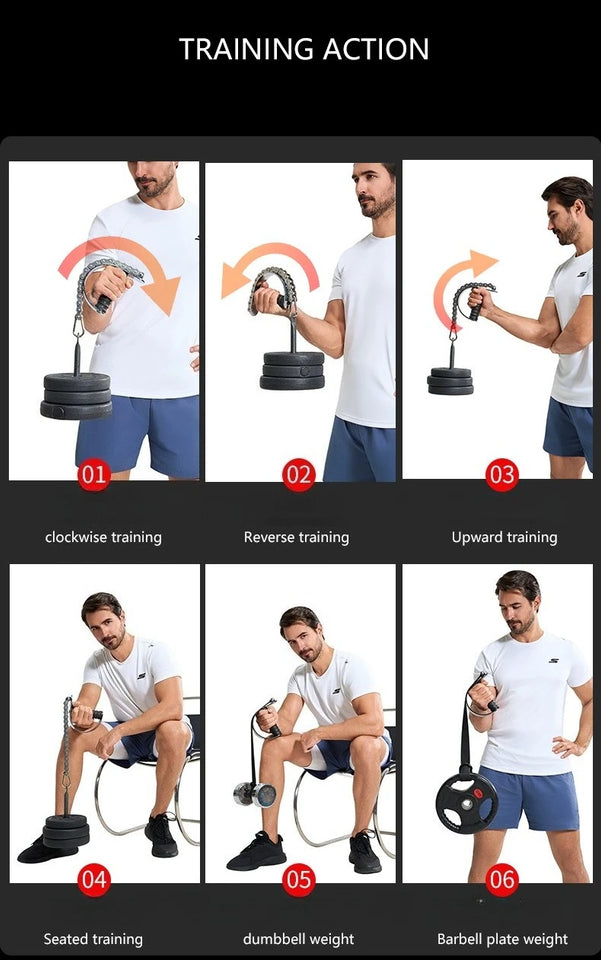 Arm Muscle Training Device Wrist Strength Training Device Fitness Grip Wrist Wrestling Trainer Exercise Device for Barbell