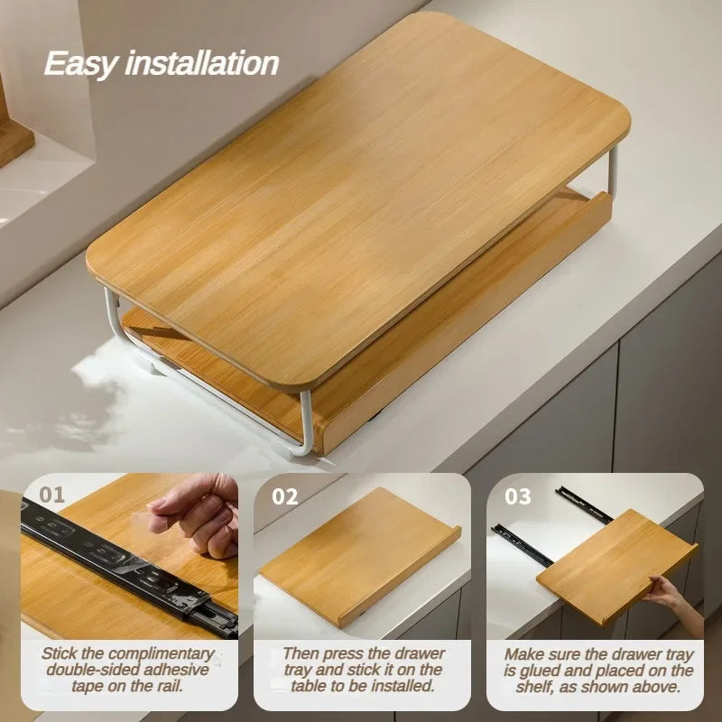 Creative Coffee Machine Storage Racks Wooden Countertop Cups Office Holders Racks Display Shelf Organizer Shelves Kitchen