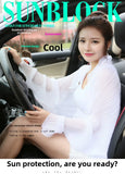 Summer Multi-functional Sunscreen Shawl Women's Long-sleeved Loose Light Breathable Anti-UV Pleated Chiffon Scarf Driving Sleeve