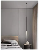 Modern Minimalist LED Longer Pendant Lights For Bedroom Bedside Reading Chandelier Lamps Living Room Bar Coffee Decor Fixtures