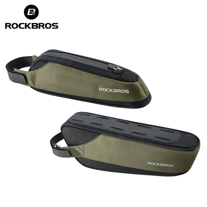 ROCKBROS Bicycle Bag Portable Cycling Top Tube Bag Nylon MTB Road Phone Tool Bag Reflective Ultralight Bicycle Pannier Pocket