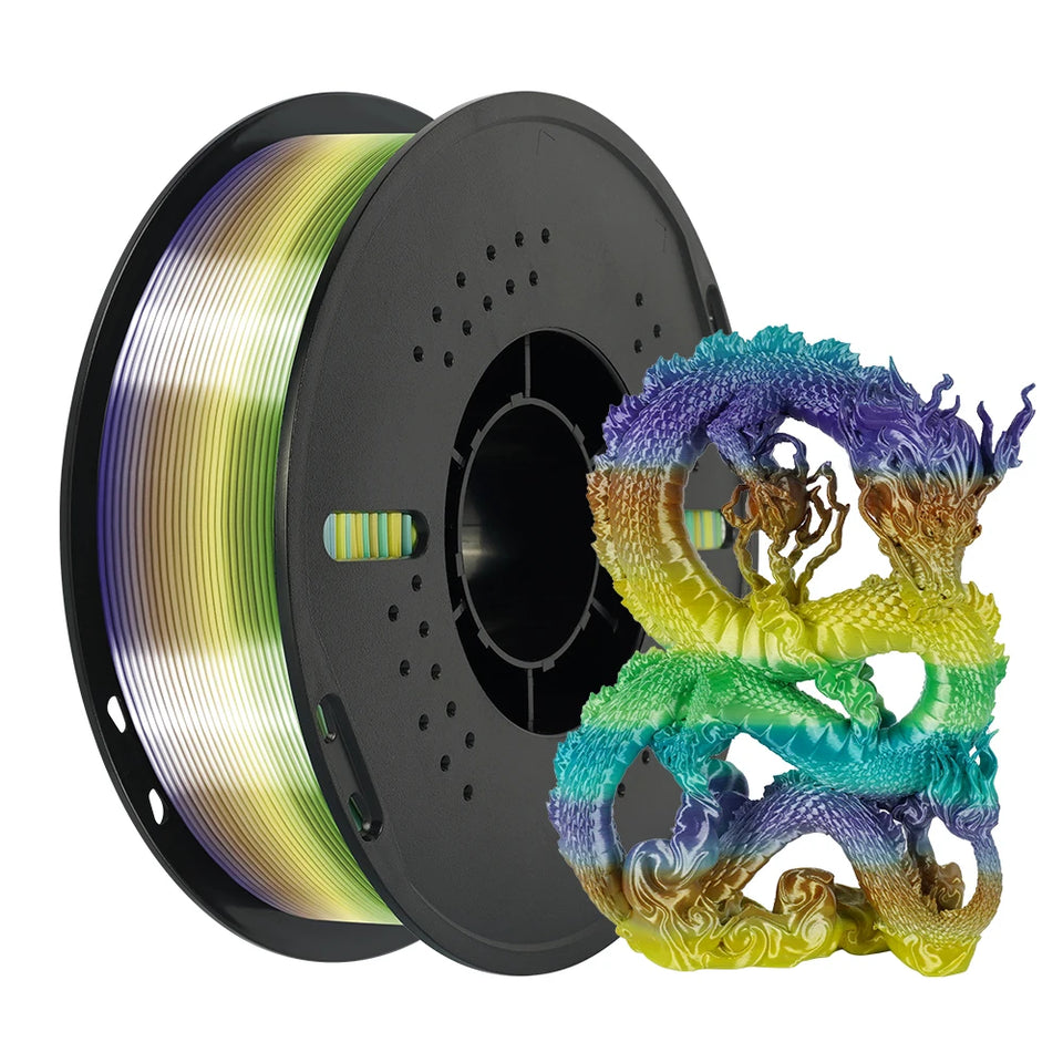 KINGROON Rainbow Silk PLA Filament 1.75mm 1KG Multicolor Gradient 3D Printer Materials Color Change Smooth Silky PLA Plastic New