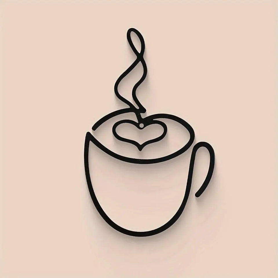 1/3pcs of Creative Coffee Wall Hangings, Coffee Shop Decorations, Interior Wall Decorations, Wall Hanging Iron Paintings
