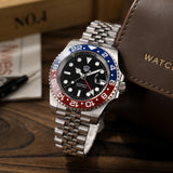 Watchdives WD16760 V2 GMT Watch NH34 Automatic Movement Sapphire Luminous Watches Stainless Steel 300m Waterproof Wristwatch
