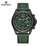 Original NAVIFORCE Business Luxury Leather Strap Men Watches Sports Chronograph Watch for Man 3ATM Waterproof Quartz Wristwatch