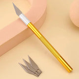 Metal Engraving Craft Knife Non-Slip Handle Gold Silver Hobby Carving Scalpel Utility Knife Art Stationery DIY Craft Supplies