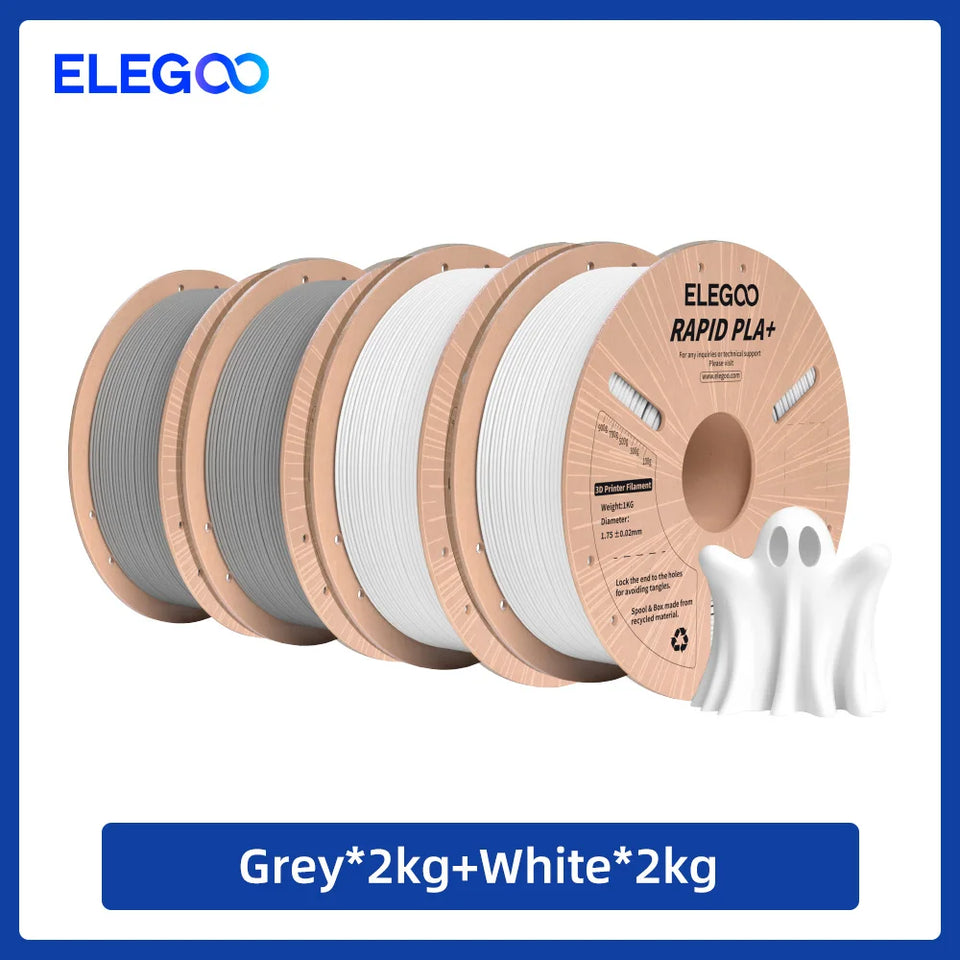 ELEGOO RAPID PLA+ Filament 1.75mm, 3D Printer Filament, Support 30-600mm/s Printing Speed, Compatible with Most FDM 3D Printers
