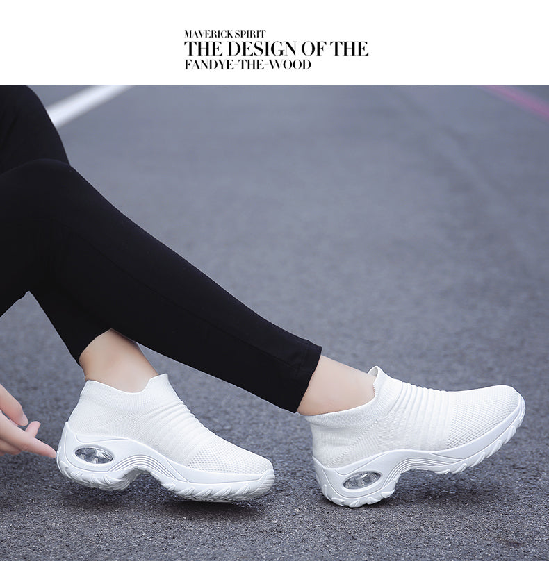 Women Sneakers Fashion Black Sports Casual Shoes Breathable Mesh Lightweight Air Cushion Non-Slip Running Shoe Zapatillas