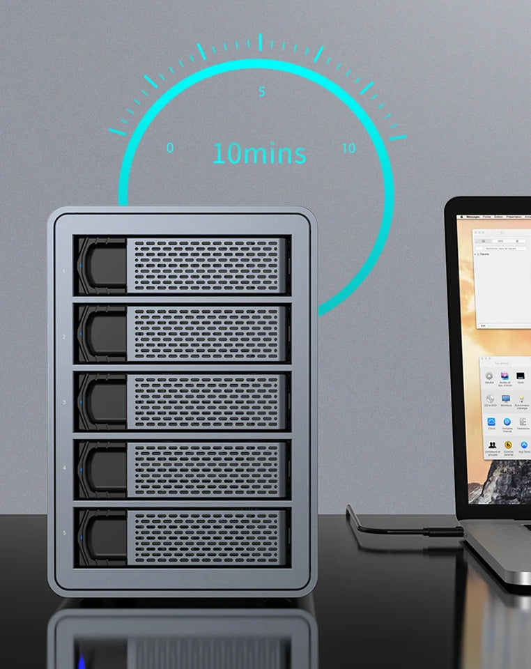 【Free Local Warehouse!】Yottamaster 150W External Hard Drive Enclosure 2.5"3.5" SATA HDD SSD Enclosure RAID Hard Drive Storage