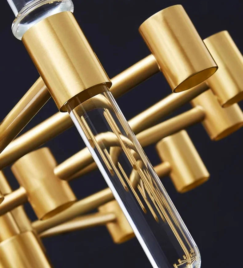 Modern restaurant luxurious smart crystal chandelier Gold round Living room interior decoration salon restaurant chandelier