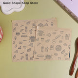 50Pcs Kraft Paper Bags Greaseproof Food Wrapping Disposable Baking Paper Plate Mat - Kitchen Packaging Accessories