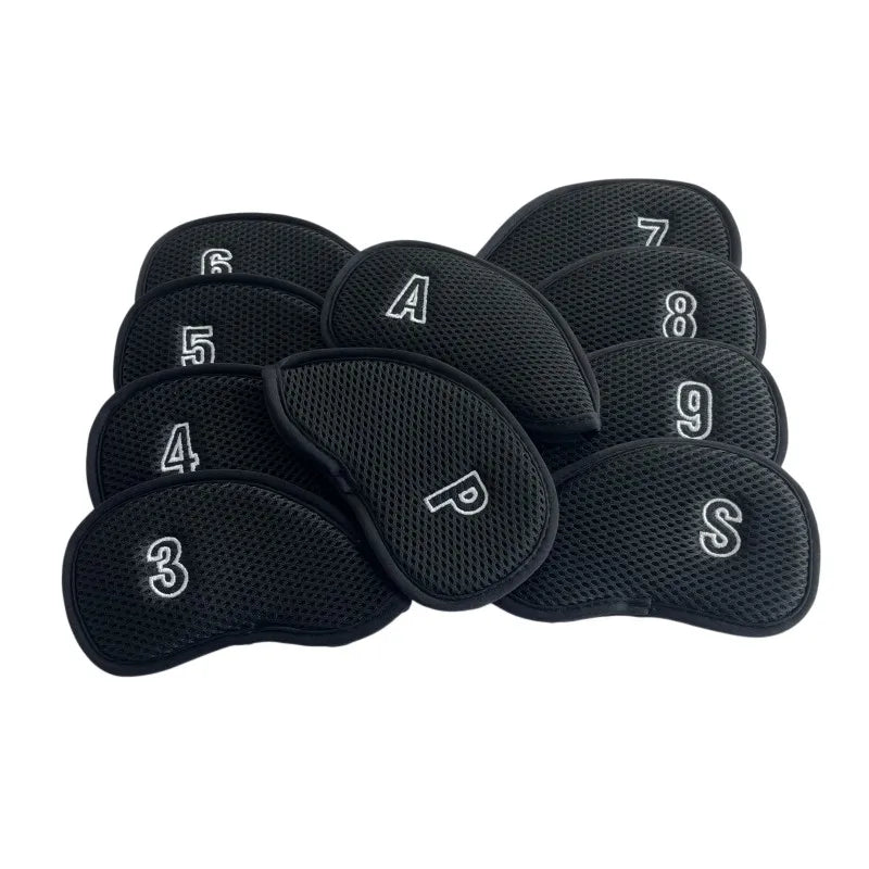 Golf Irons Head Covers 10pcs/set Two Sides Numbers Mesh Golf Iron Headcovers 5 Colours Golf Club Head Cover